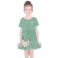Beak To A Hen Kids  Simple Cotton Dress by WensdaiAmbrose