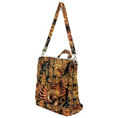 Sculpture Art Temple Tower Crossbody Backpack by Pakrebo