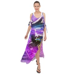 Ski Boot Ski Boots Skiing Activity Maxi Chiffon Cover Up Dress by Pakrebo