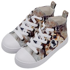 Chihuahua Dog Cute Pets Small Kids  Mid-top Canvas Sneakers by Pakrebo