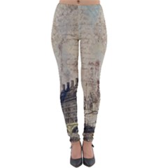 London Westminster Bridge Building Lightweight Velour Leggings by Pakrebo