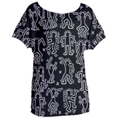 Doodle Pattern Women s Oversized Tee by Valentinaart