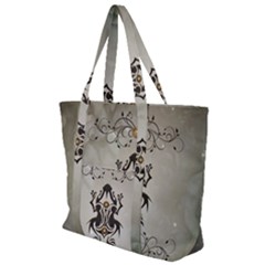 Wonderful Elegant Frog With Flowers Zip Up Canvas Bag by FantasyWorld7