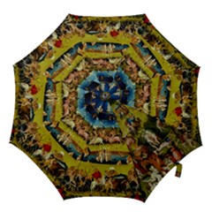 Hieronymus Bosch The Garden Of Earthly Delights (closeup) Hieronymus Bosch The Garden Of Earthly Delights (closeup) 3 Hook Handle Umbrellas (small) by impacteesstreetwearthree