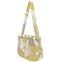 Ochre yellow and grey abstract Rope Handles Shoulder Strap Bag View1