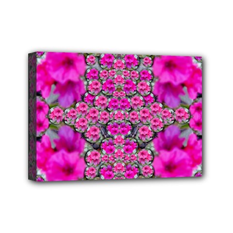 From The Sky Came Flowers In Peace Mini Canvas 7  X 5  (stretched) by pepitasart