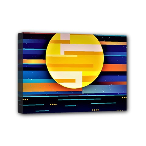 Background Abstract Horizon Mini Canvas 7  X 5  (stretched) by Pakrebo