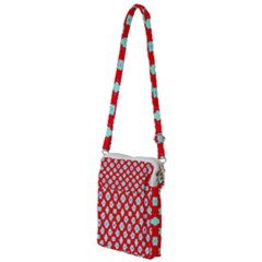 Modern Turquoise Flowers  On Red Multi Function Travel Bag by BrightVibesDesign