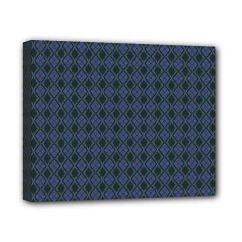 Argyle Dark Purple Black Pattern Canvas 10  X 8  (stretched) by BrightVibesDesign