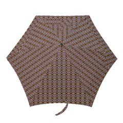 Ornate Oval  Pattern Yellow Blue Mini Folding Umbrellas by BrightVibesDesign