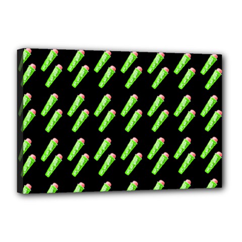 Ice Freeze Black Pattern Canvas 18  X 12  (stretched) by snowwhitegirl
