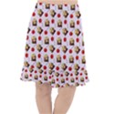 Doll And Cherries Pattern Fishtail Chiffon Skirt View1