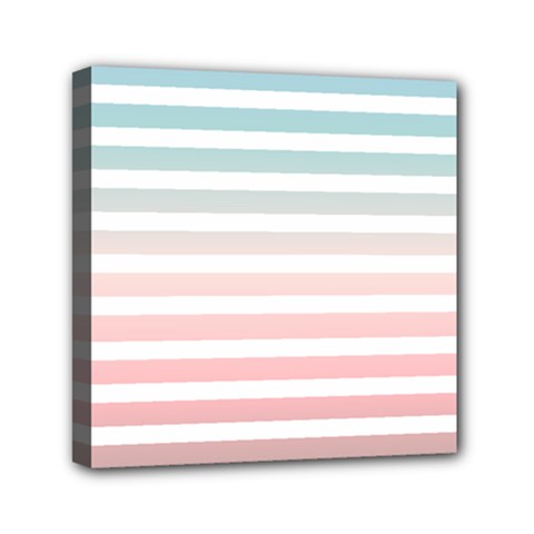Horizontal Pinstripes In Soft Colors Mini Canvas 6  X 6  (stretched) by shawlin