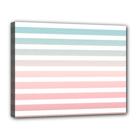 Horizontal Pinstripes In Soft Colors Canvas 14  X 11  (stretched) by shawlin