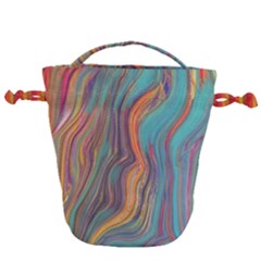 Colorful Sketch Drawstring Bucket Bag by bloomingvinedesign