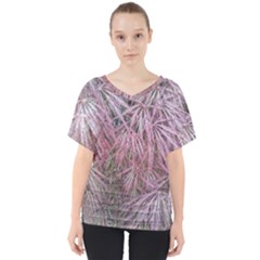 Fineleaf Japanese Maple In April V-neck Dolman Drape Top by Riverwoman