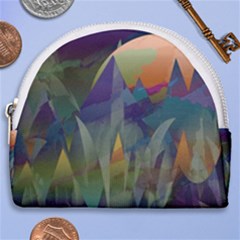 Mountains Abstract Mountain Range Horseshoe Style Canvas Pouch by Nexatart