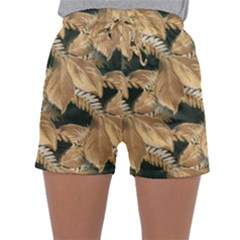 Scrapbook Leaves Decorative Sleepwear Shorts by Nexatart