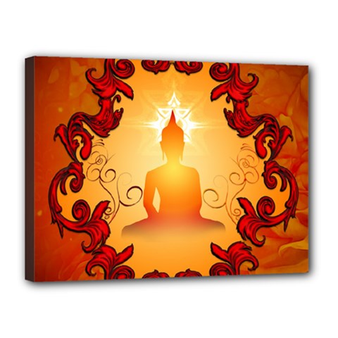 Buddah With Light Effect Canvas 16  X 12  (stretched) by FantasyWorld7