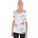 Dinosaur animal Art Pattern Wide Neckline Tee View1