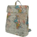 World Map Vintage Flap Top Backpack View1