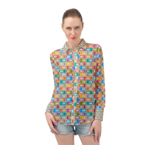 Seamless Pattern Background Abstract Long Sleeve Chiffon Shirt by Pakrebo