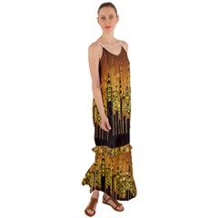 Buildings Skyscrapers City Cami Maxi Ruffle Chiffon Dress by Pakrebo