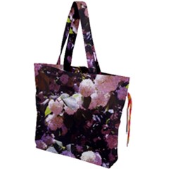 Purple Snowballs Drawstring Tote Bag by okhismakingart