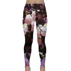 Purple Snowballs Lightweight Velour Classic Yoga Leggings by okhismakingart