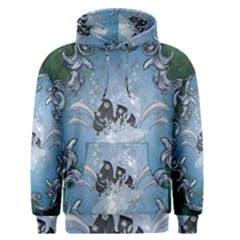 Surfboard With Dolphin Men s Pullover Hoodie by FantasyWorld7