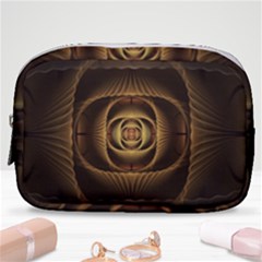 Fractal Copper Amber Abstract Make Up Pouch (small) by Pakrebo