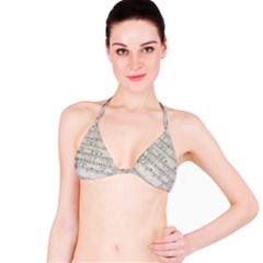 Sheet Music Paper Notes Antique Bikini Top by Pakrebo