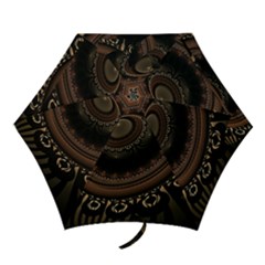Fractal Stripes Abstract Pattern Mini Folding Umbrellas by Pakrebo