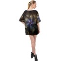 Fractal Blue Abstract Fractal Art Oversized Chiffon Top View2