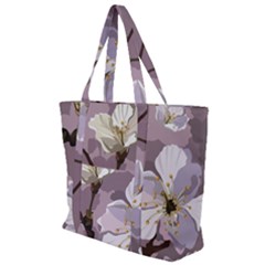 Peach Blossom Seamless Pattern Vector Zip Up Canvas Bag by Sobalvarro