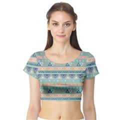 Tribal Short Sleeve Crop Top by Sobalvarro