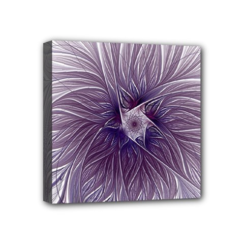 Purple Lavender Wisps White Mini Canvas 4  X 4  (stretched) by Pakrebo