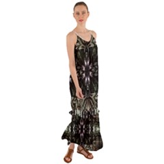 Fractal Design Pattern Texture Cami Maxi Ruffle Chiffon Dress by Pakrebo