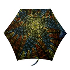 Fractal Spiral Colorful Geometry Mini Folding Umbrellas by Pakrebo