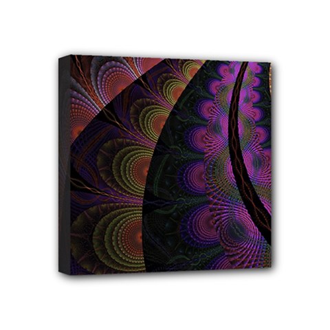 Fractal Colorful Pattern Spiral Mini Canvas 4  X 4  (stretched) by Pakrebo