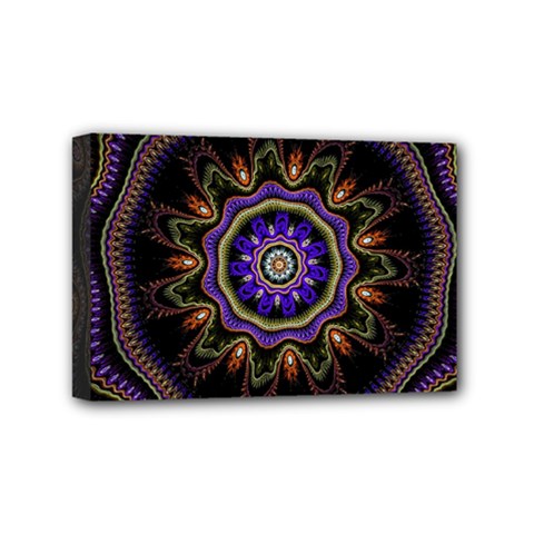 Fractal Vintage Colorful Decorative Mini Canvas 6  X 4  (stretched) by Pakrebo