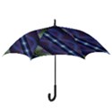 Fractal Blue Lines Colorful Hook Handle Umbrellas (Large) View3