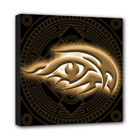 Golden Ornament Round Art Form Mini Canvas 8  X 8  (stretched) by Pakrebo