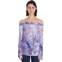 Americana Abstract Graphic Mosaic Off Shoulder Long Sleeve Top by Pakrebo