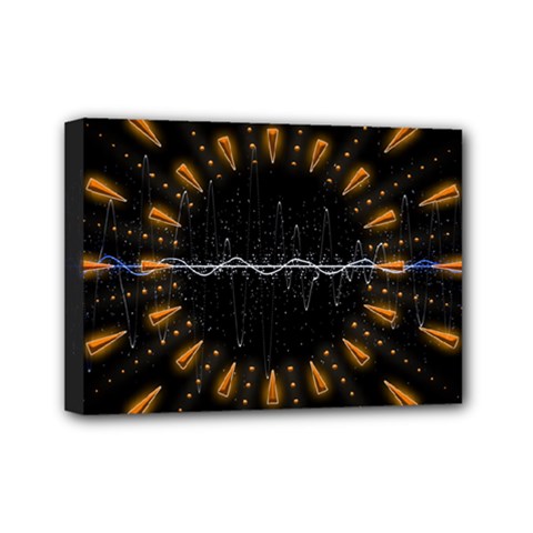Background Pattern Bright Graphic Mini Canvas 7  X 5  (stretched) by Pakrebo