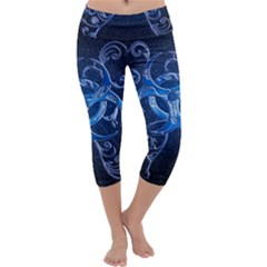 Background Creativity Form Pattern Capri Yoga Leggings by Pakrebo