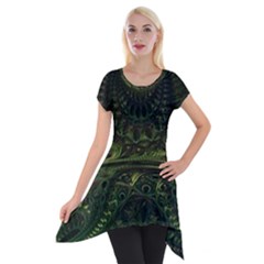 Background Alien Render 3d Fantasy Short Sleeve Side Drop Tunic by Pakrebo