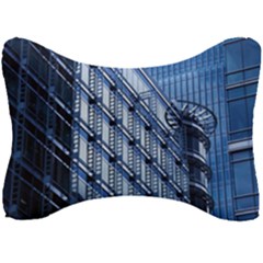 Abstract Architecture Azure Seat Head Rest Cushion by Pakrebo