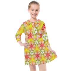 Background Abstract Pattern Texture Kids  Quarter Sleeve Shirt Dress by Pakrebo