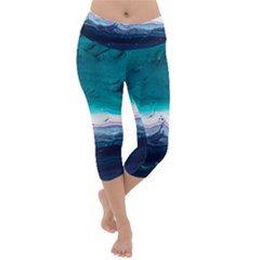 Color Acrylic Paint Art Painting Lightweight Velour Capri Yoga Leggings by Pakrebo